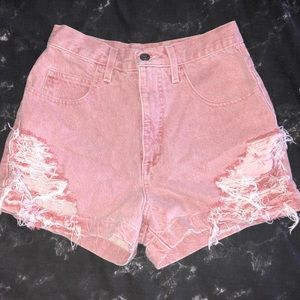 Vintage GUESS high rise jean shorts distressed